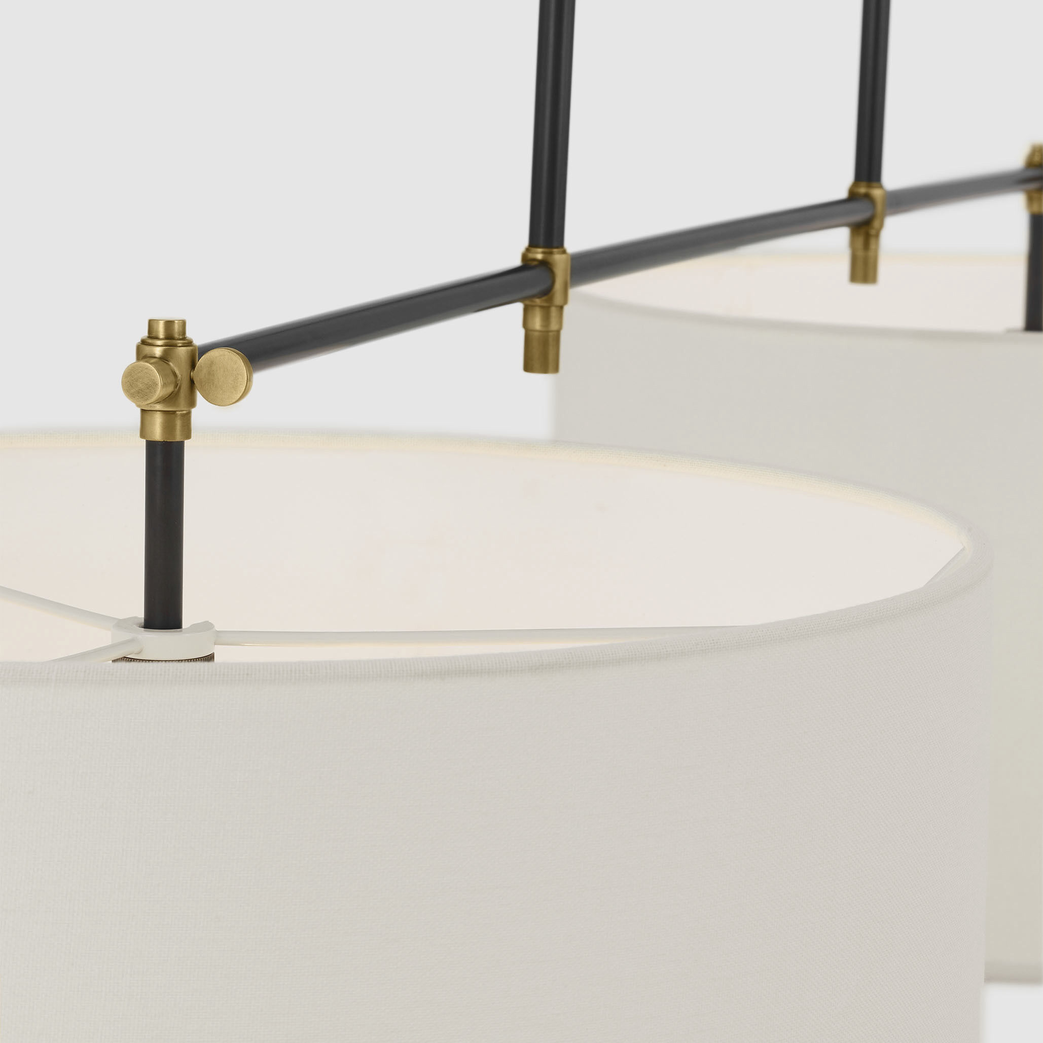 Thomas O'Brien Bryant LED 48 inch Bronze and Hand-Rubbed Antique Brass Billiard Ceiling Light, Medium