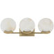 Oriya 3 Light 23.75 inch Aged Brass Vanity Light Wall Light