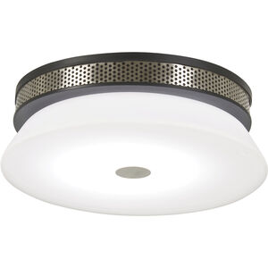 Tauten LED 15 inch Coal With Brushed Nickel Flush Mount Ceiling Light