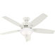 Newsome 52 inch Fresh White with Fresh White/Light Oak Blades Ceiling Fan