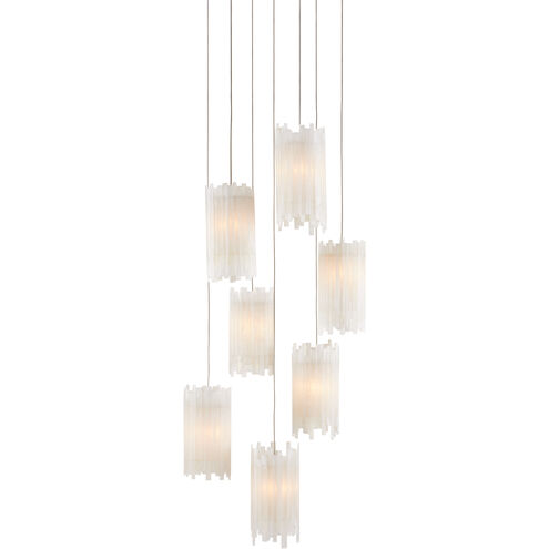 Escenia 7 Light 15 inch Natural/Painted Silver Multi-Drop Pendant Ceiling Light