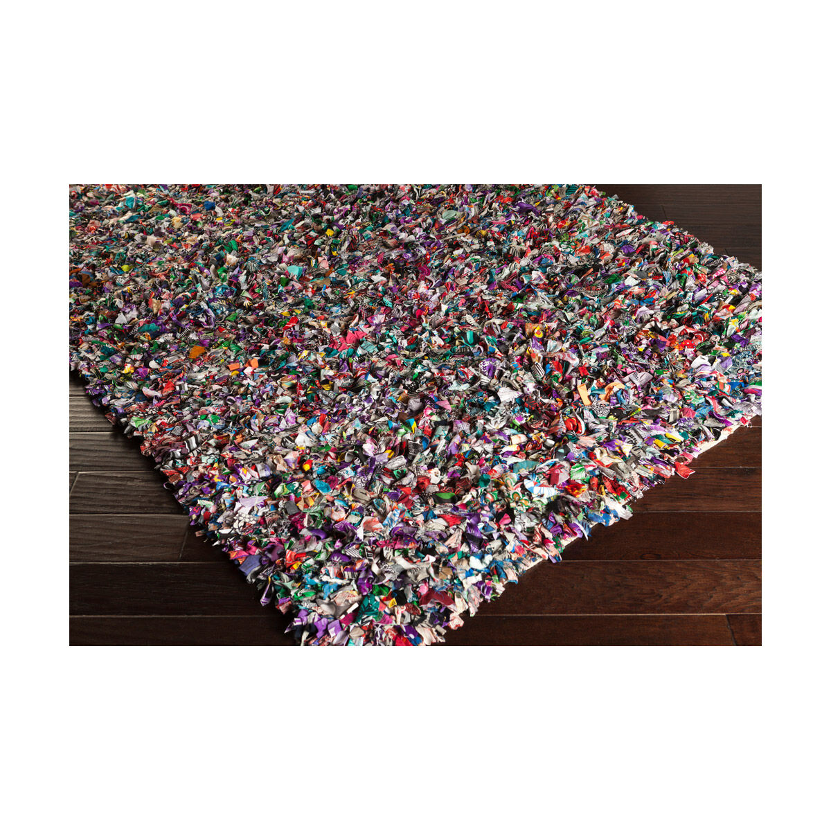 Shirt 120 X 96 inch Lilac/Medium Purple/Denim/Black/Slate/Plum Handmade Rug, Cotton