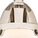 Nouveau 2 Dover 1 Light 5 inch Polished Nickel Semi-Flush Mount Ceiling Light in Matte White Glass