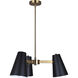 Harken 3 Light 23 inch Black/Gold Chandelier Ceiling Light
