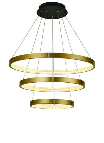 Kinsley LED 32 inch Brushed Gold Foyer Chandelier Ceiling Light