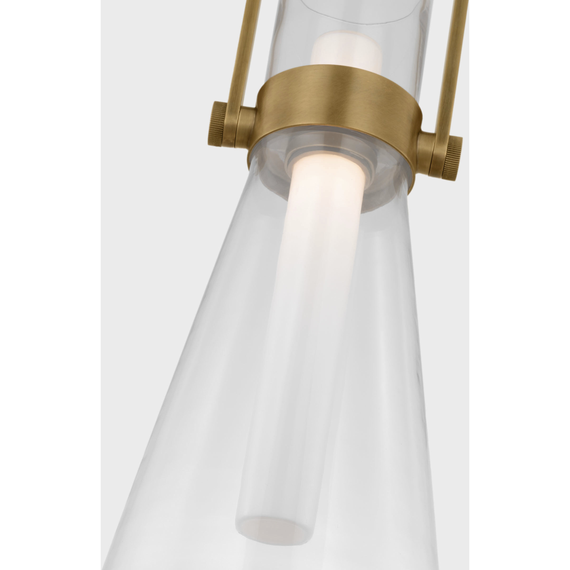 Ian K. Fowler Larkin LED 9.25 inch Hand-Rubbed Antique Brass Conical Pendant Ceiling Light