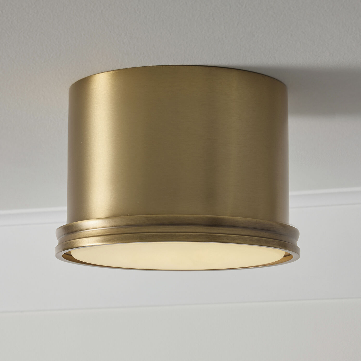 Griffin 1 Light 8.75 inch Aged Brass Flush Mount Ceiling Light