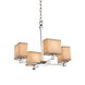 Textile 5 Light 20.25 inch Polished Chrome Chandelier Ceiling Light in Cream, Rectangle, Incandescent