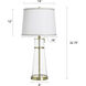 Doris 32.75 inch 100 watt Clear Seeded and Antique Brass and White Table Lamp Portable Light