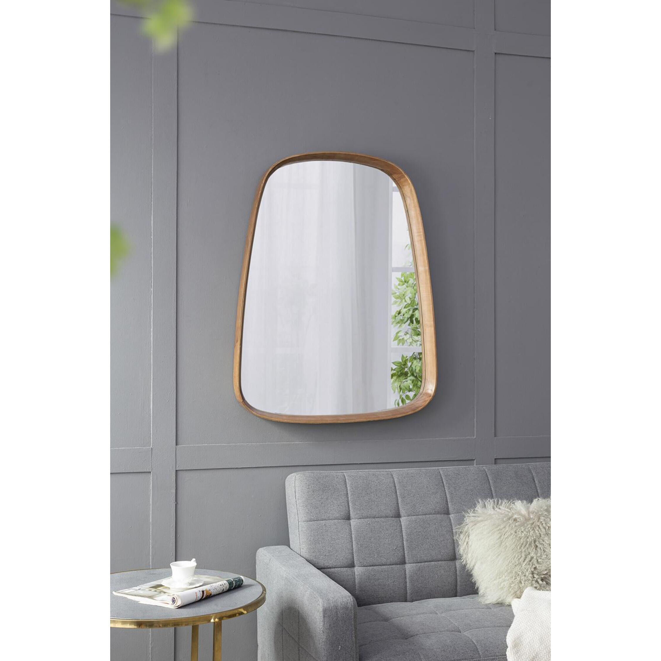 Wayne 37.4 X 27 inch Brown Wall Mirror