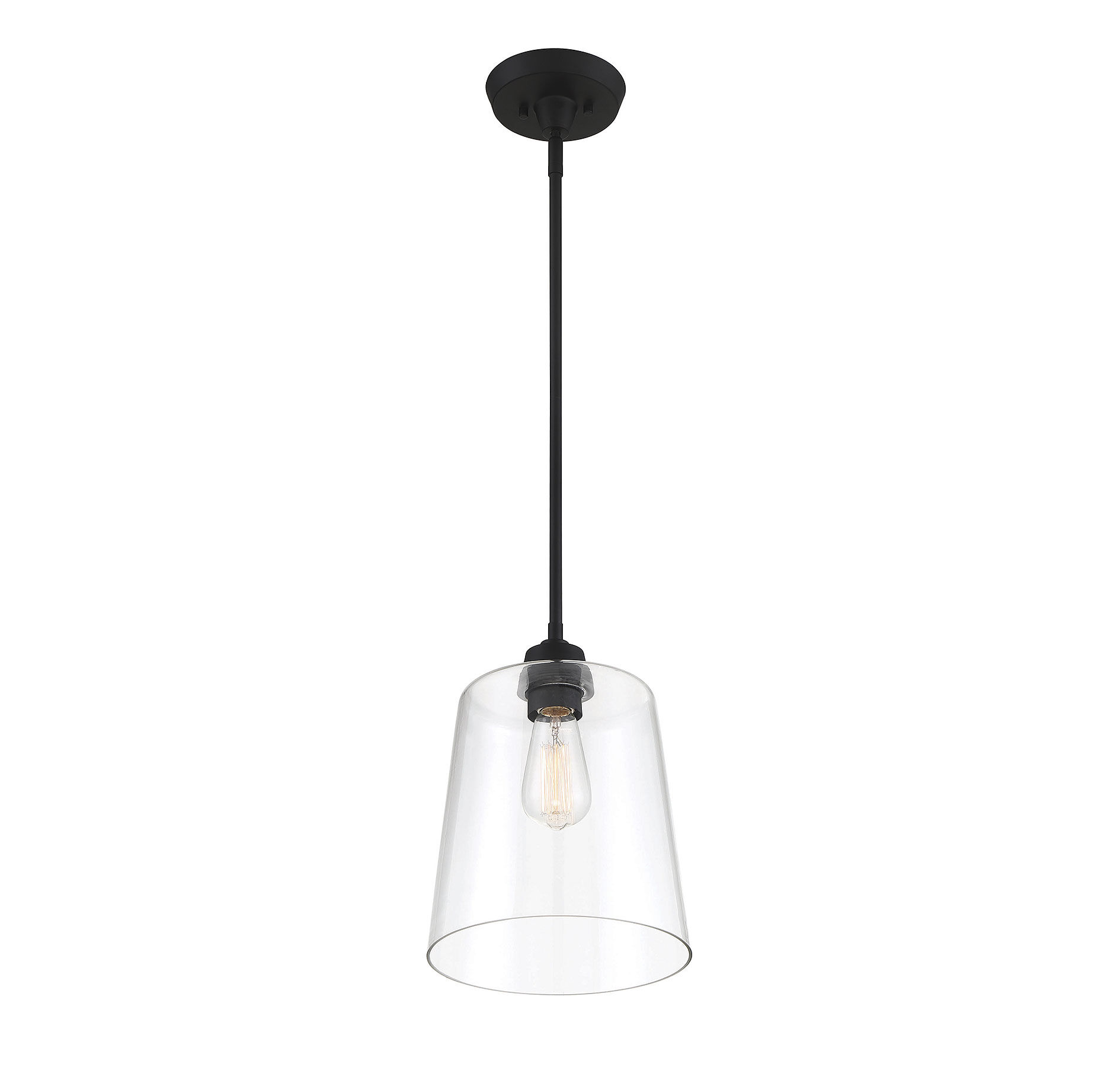 Industrial 1 Light 9.5 inch Matte Black Pendant Ceiling Light