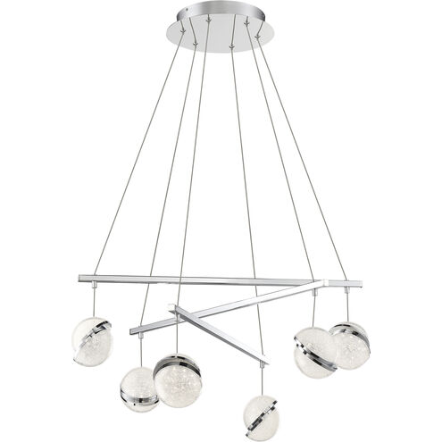 Silver Slice LED 29.5 inch Chrome Pendant Ceiling Light