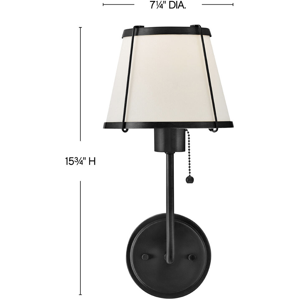 Clarke 1 Light 7.25 inch Black Sconce Wall Light