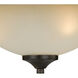 Halifax LED 14.5 inch Black Walnut Semi-Flush Mount Ceiling Light