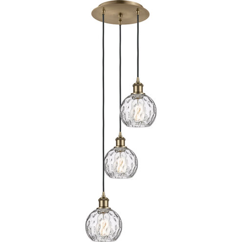 Ballston Athens Water Glass 3 Light 13 inch Antique Brass Multi-Pendant Ceiling Light