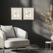 Peony Grand White and Gray and Green Framed Art, Propac
