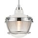 Seaway Passage 1 Light 10 inch Polished Nickel with White Mini Pendant Ceiling Light