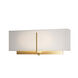 Exos 2 Light 16.5 inch Modern Brass ADA Sconce Wall Light in Flax, Square