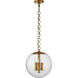 AERIN Turenne 4 Light 14 inch Hand-Rubbed Antique Brass Globe Pendant Ceiling Light, Medium