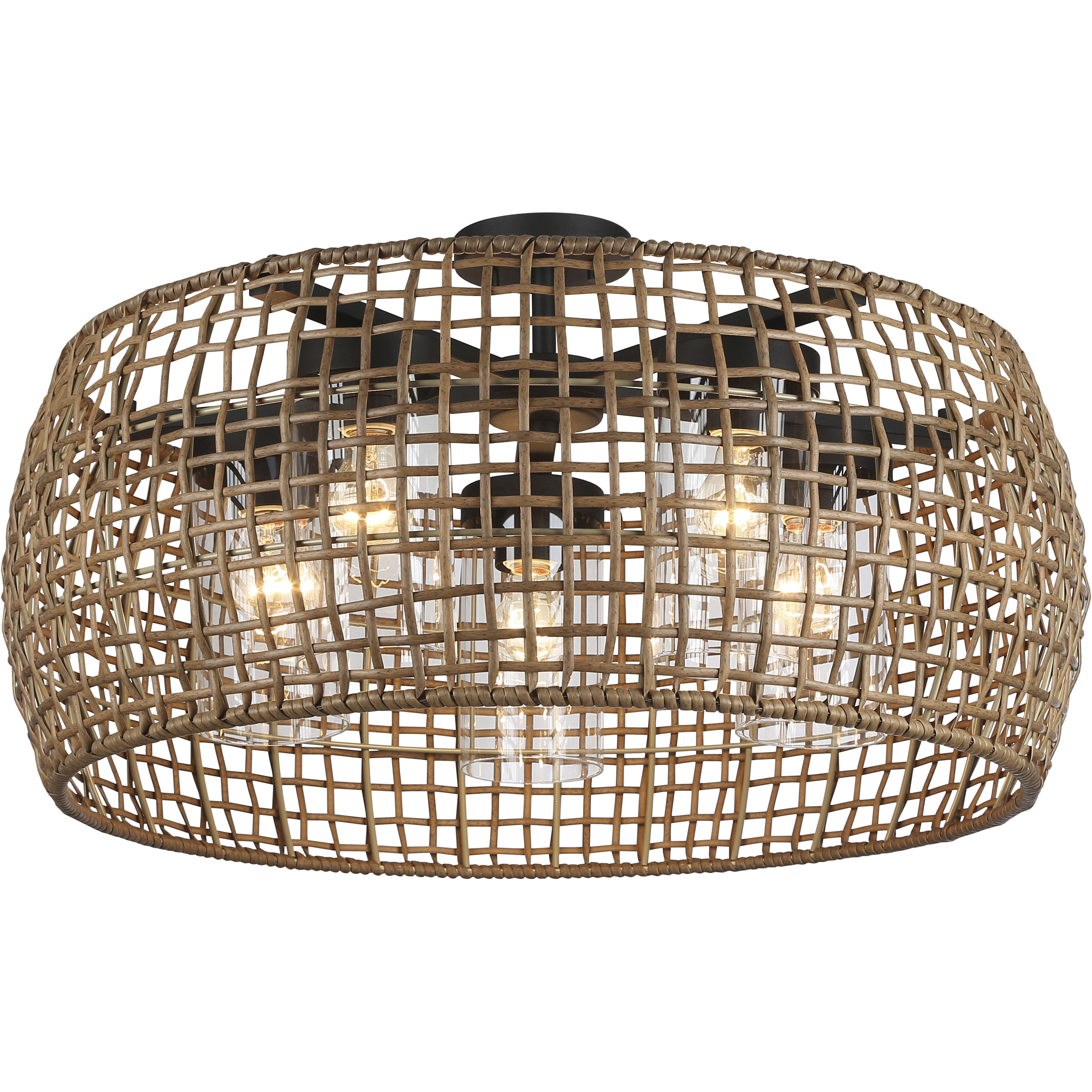 Piper 5 Light 15.13 inch Natural Black Outdoor Ceiling