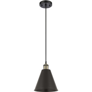 Ballston Cone LED 8 inch Black Antique Brass Mini Pendant Ceiling Light