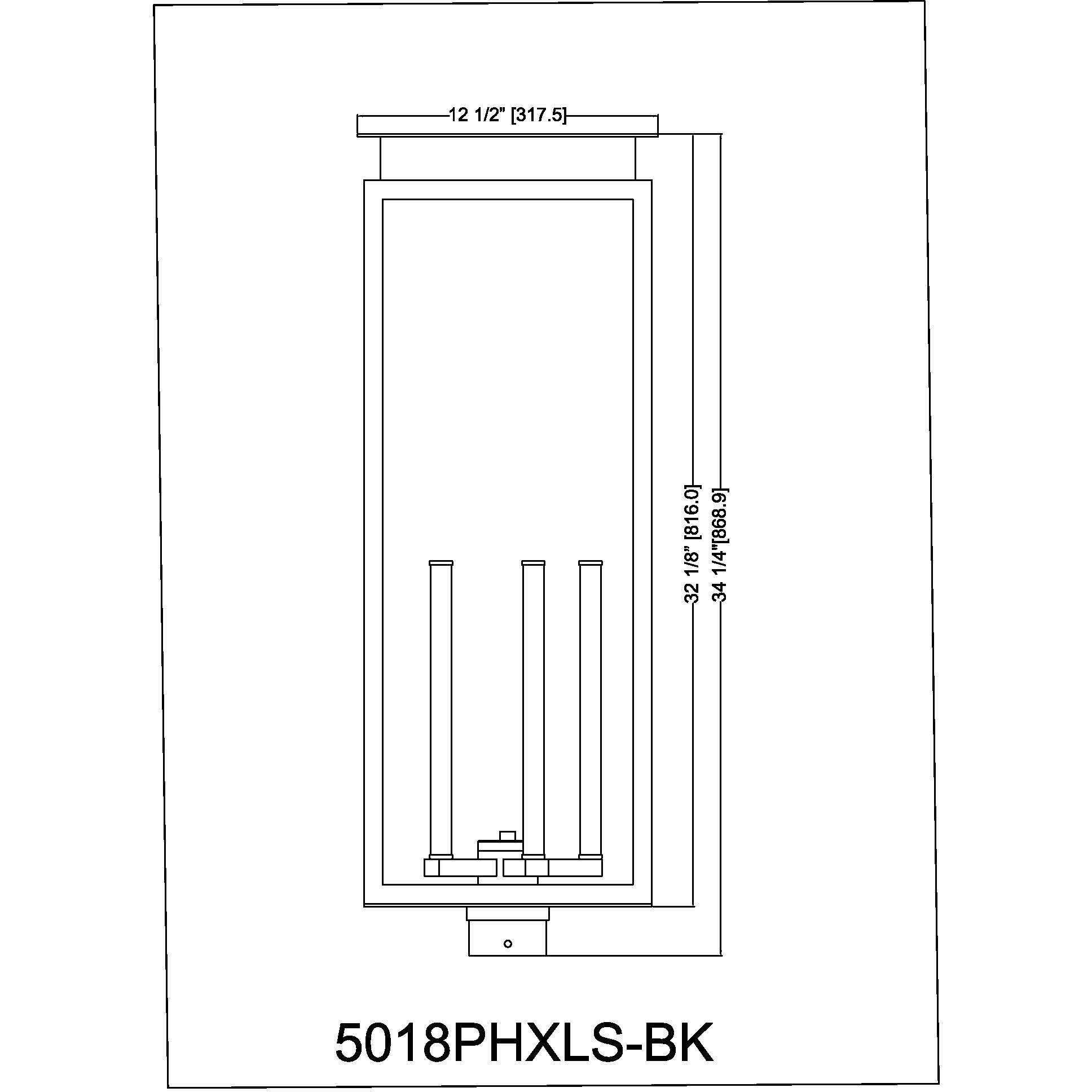 Nova 5 Light 34.25 inch Black Outdoor Post Mount Fixture in Clear Glass