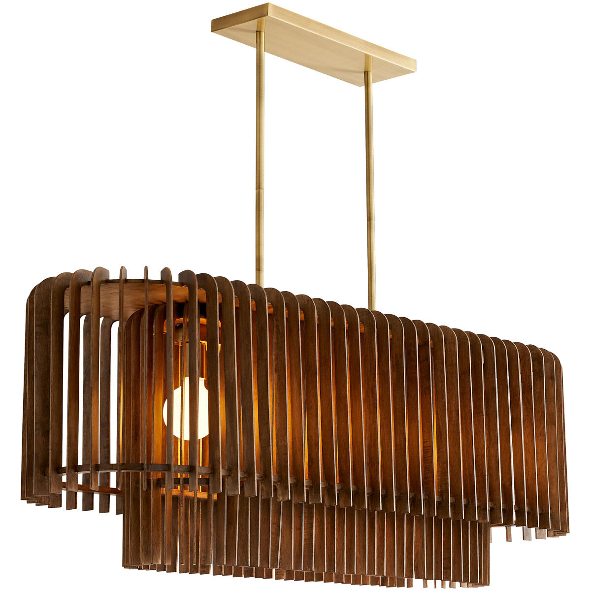 Valencia 5 Light 49 inch Dark Walnut Linear Chandelier Ceiling Light