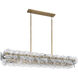 Loren 5 Light 54 inch Weathered Brass Linear Pendant Ceiling Light in Textured Clear