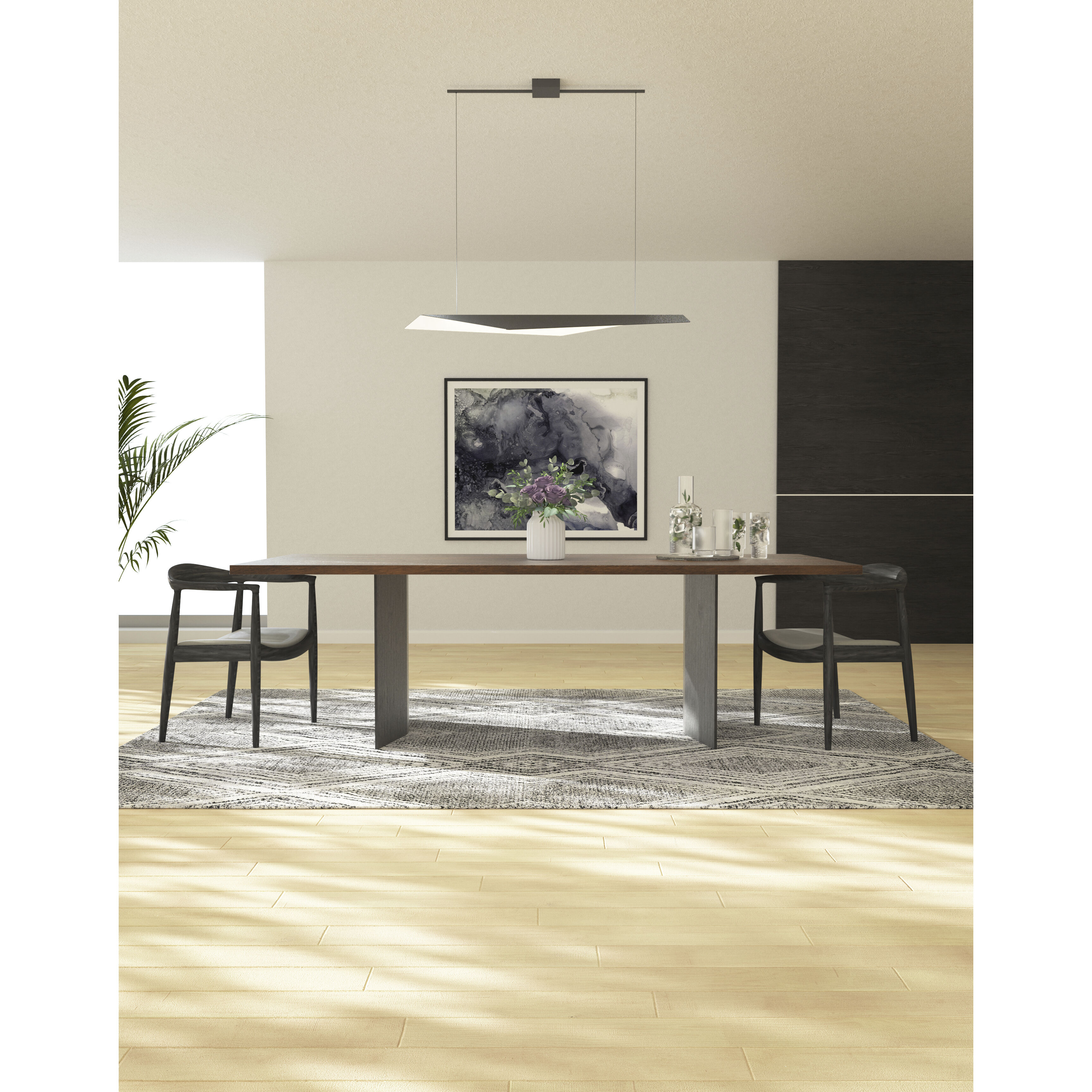 Taro LED 47.25 inch Black/White Linear Pendant Ceiling Light