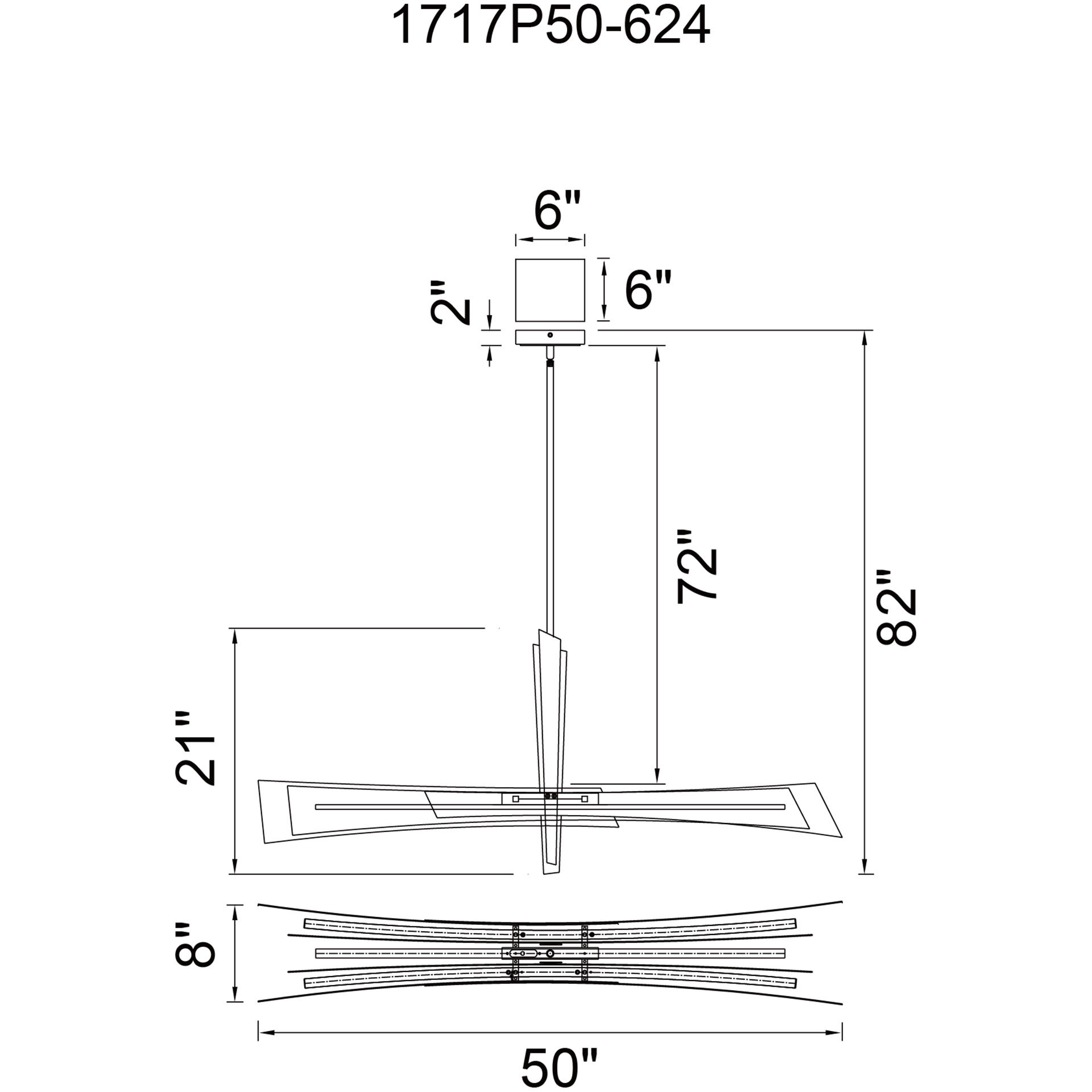 Solara LED 50 inch Brass Chandelier Ceiling Light