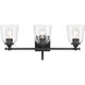 Antonia 3 Light 25.25 inch Coal Black Bath Vanity Light Wall Light