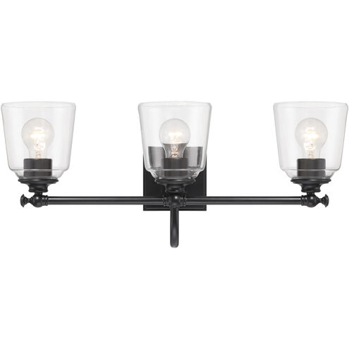 Antonia 3 Light 25.25 inch Coal Black Bath Vanity Light Wall Light