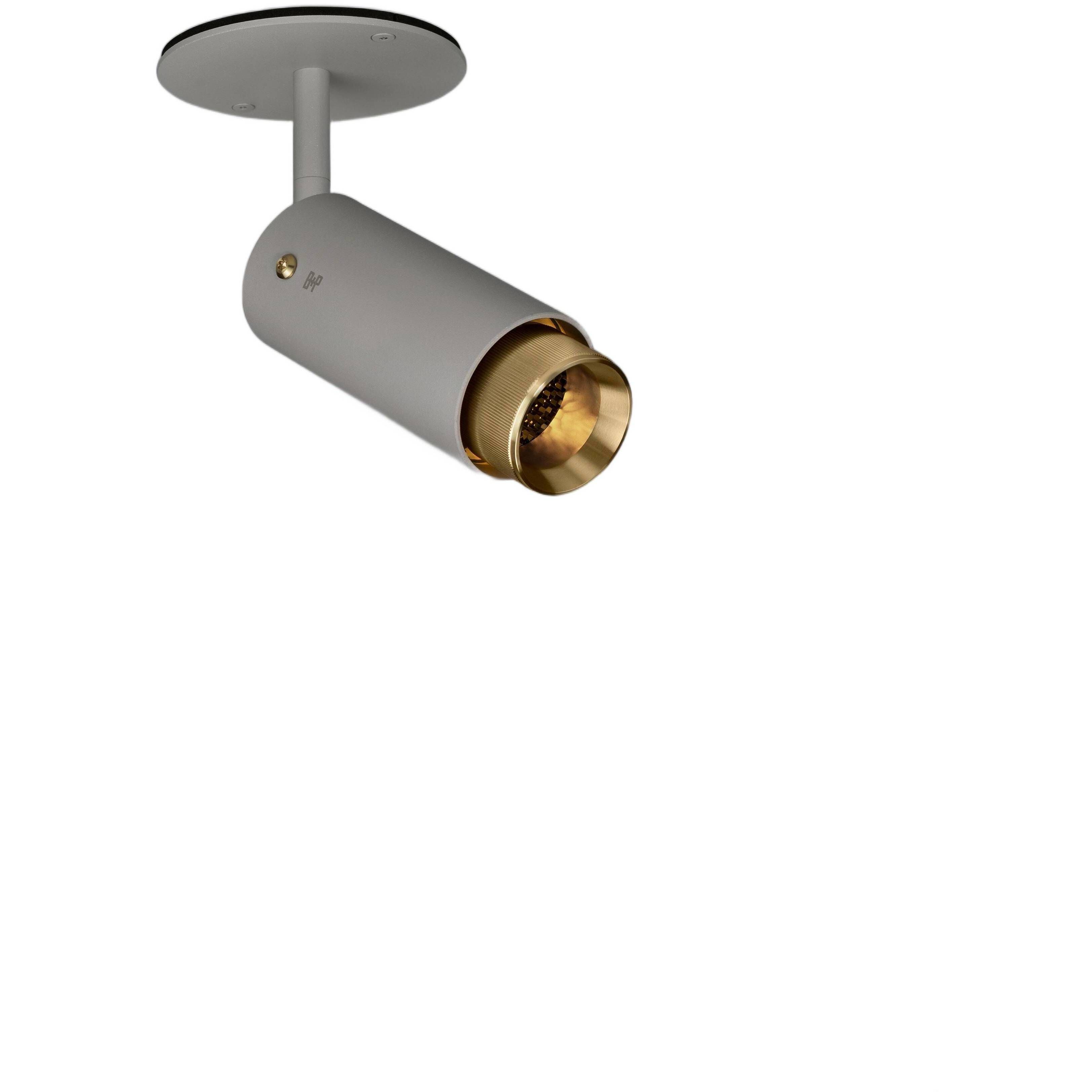 Exhaust Spot 1 Light 110-120 Stone / Brass Spotlight Ceiling Light