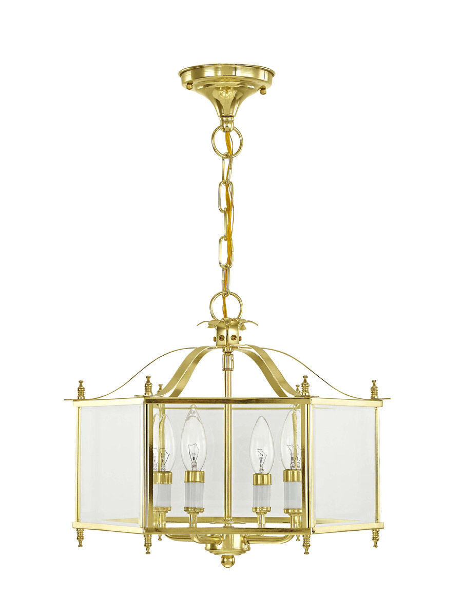 Livingston 4 Light 16 inch Polished Brass Convertible Pendant/Ceiling Mount Ceiling Light