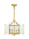 Livingston 4 Light 16 inch Polished Brass Convertible Pendant/Ceiling Mount Ceiling Light
