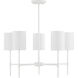 Traditional 5 Light 25 inch Bisque White Chandelier Ceiling Light
