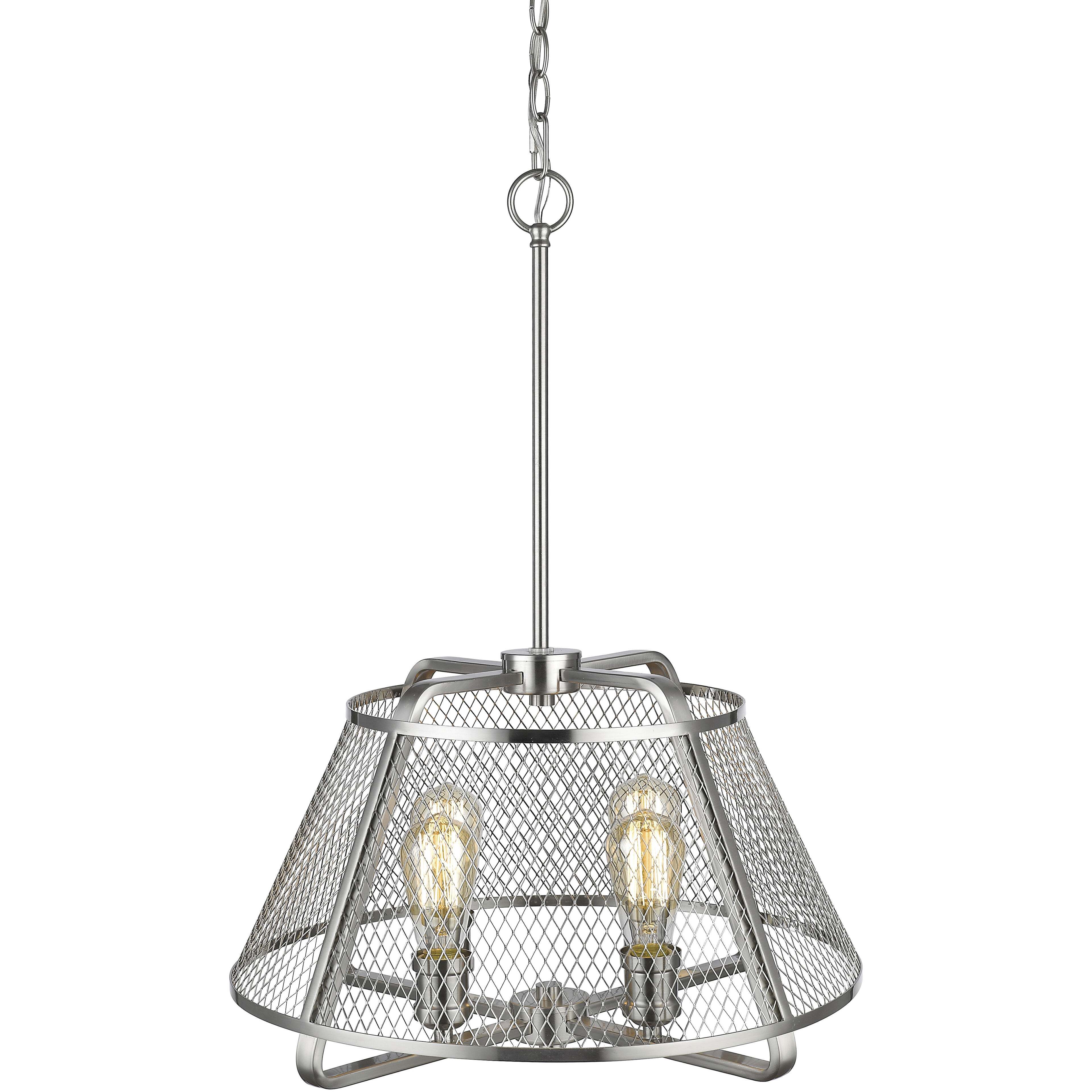 Iuka 4 Light 19 inch Brushed Nickel Pendant Ceiling Light in Brushed Nickel Steel