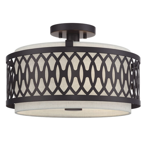Vistaview 3 Light 15 inch English Bronze Semi-Flush Ceiling Light