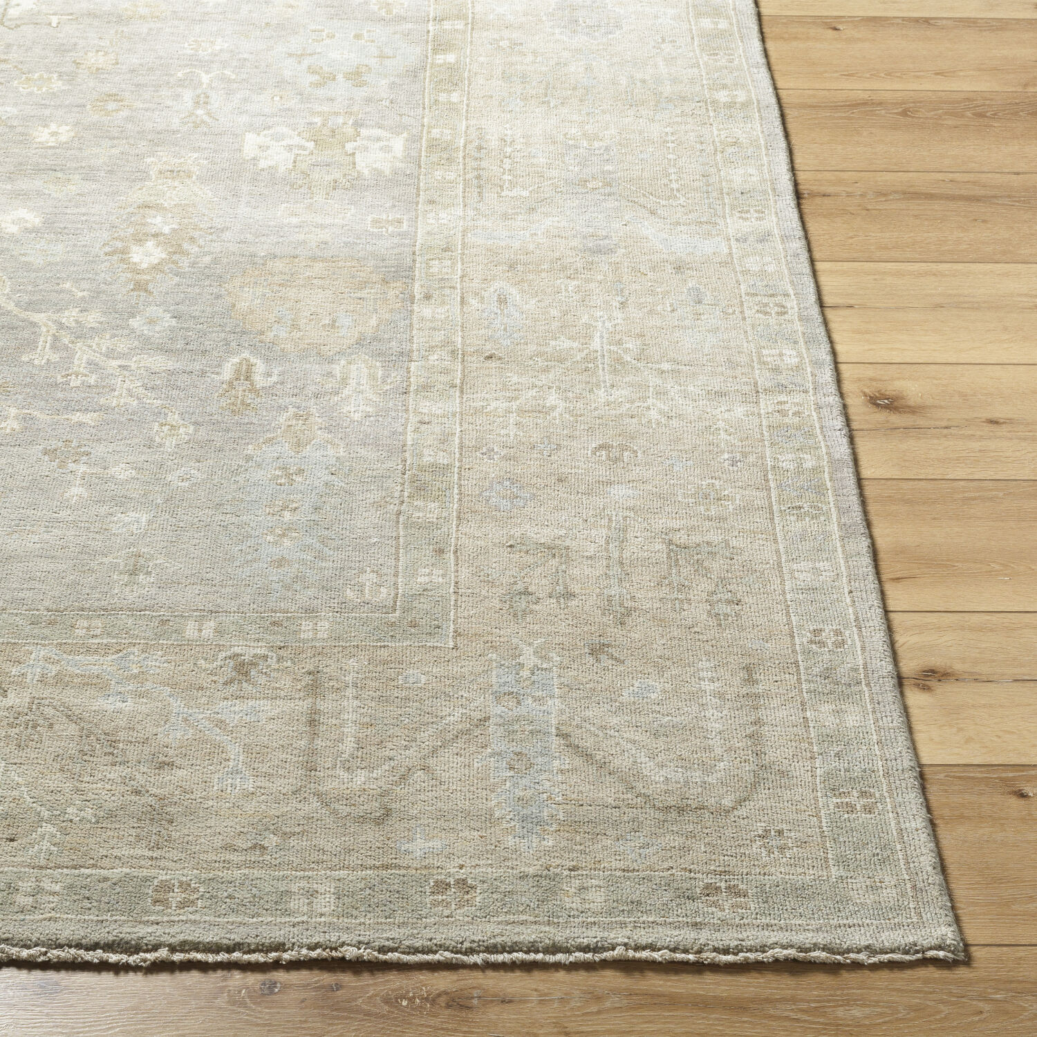 Normandy 156 X 108 inch Warm Grey / Pearl / Light Silver Handmade Rug in 9 x 13