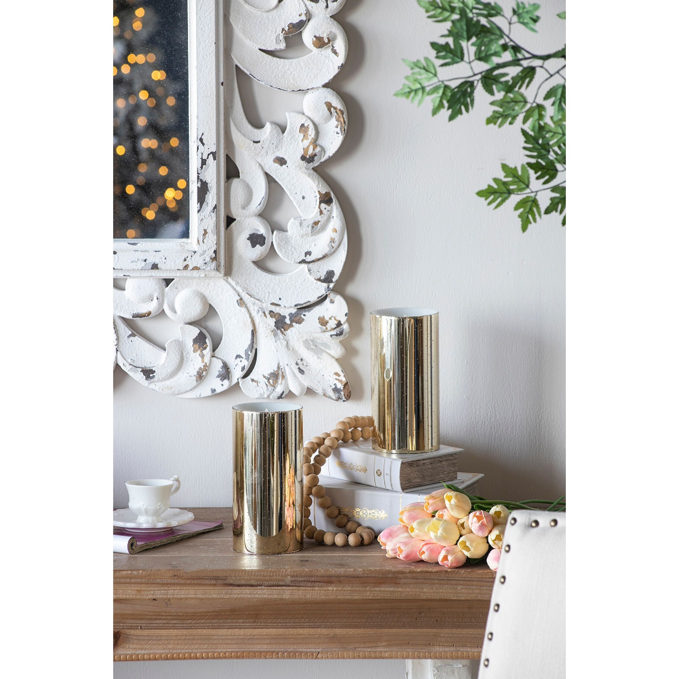 Speckled 8 X 4 inch LED Candle