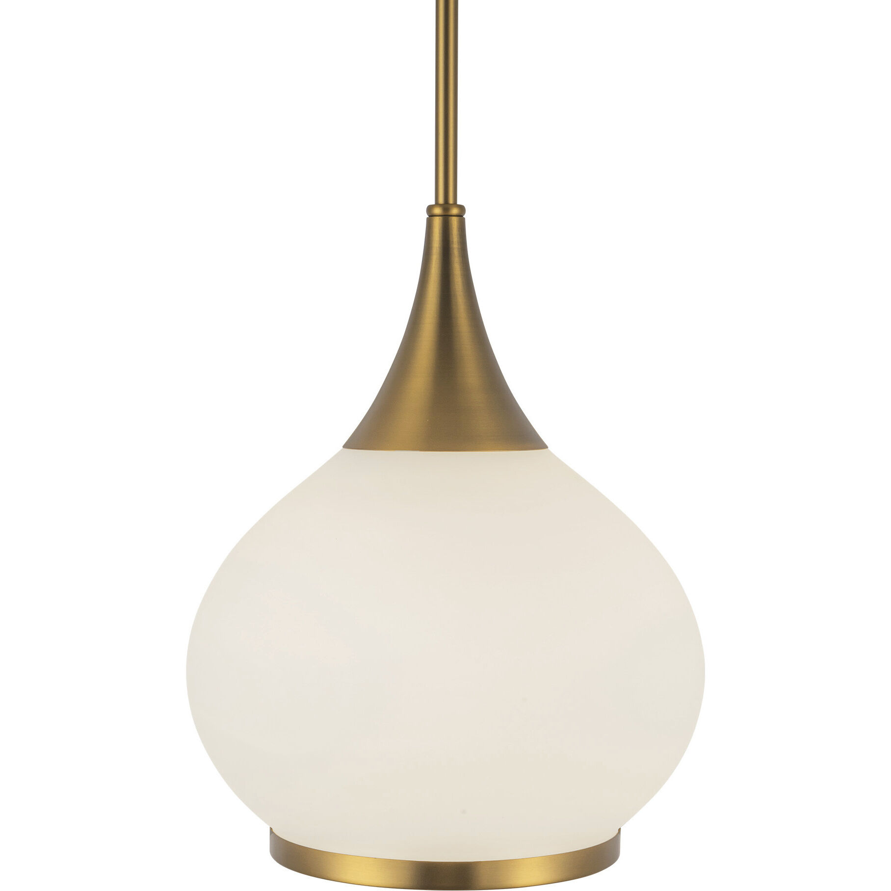 Alora Mood Hazel Pendant Ceiling Light in Aged Gold, Matte Opal Glass