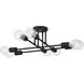 Nova 8 Light 20 inch Matte Black Semi Flush Ceiling Light
