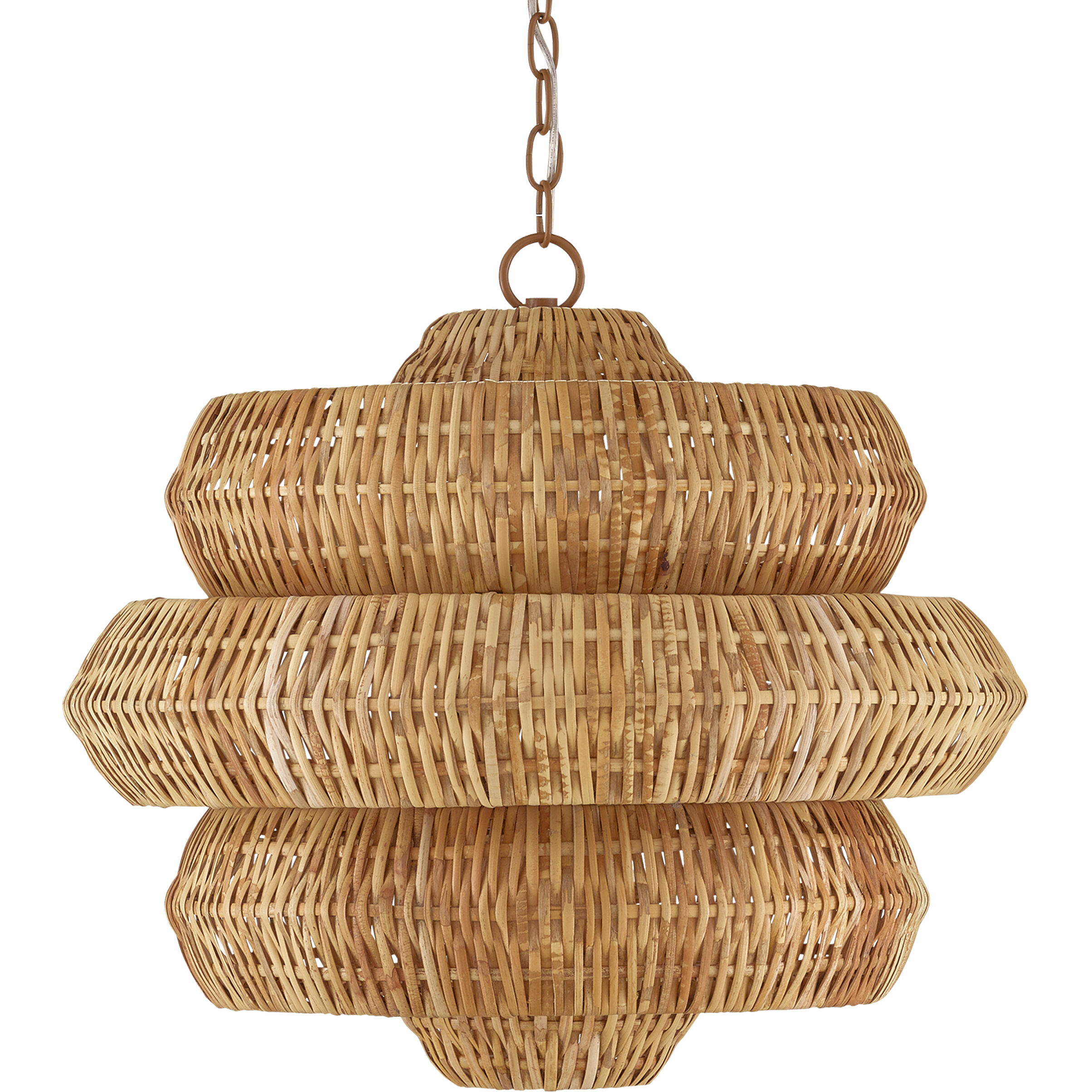 Antibes 3 Light 22.5 inch Khaki/Natural Rattan Chandelier Ceiling Light, Small