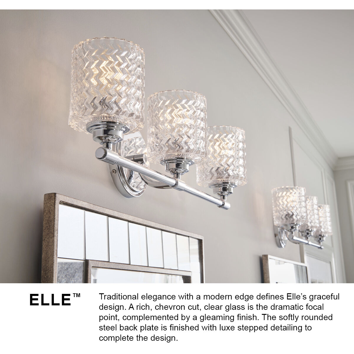 Elle 1 Light 6.5 inch Chrome Vanity Light Wall Light