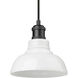 Yep Carver Pendant Ceiling Light in Matte Black, Vintage Milk Glass