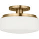 C&M by Chapman & Myers Fairfax 1 Light 11 inch Estate Brass Flush Mount Ceiling Light