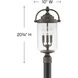 Coastal Elements Willoughby 3 Light 20.75 inch Oil Rubbed Bronze Outdoor Post Mount Lantern
