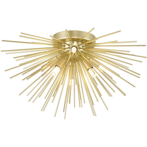 Savannah 6 Light 20 inch Gold Leaf Flush Mount Ceiling Light