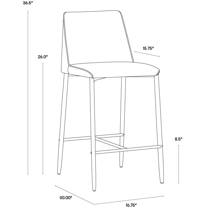 Renee 36.5 inch Armour Grey / Dark Slate Counter Stool