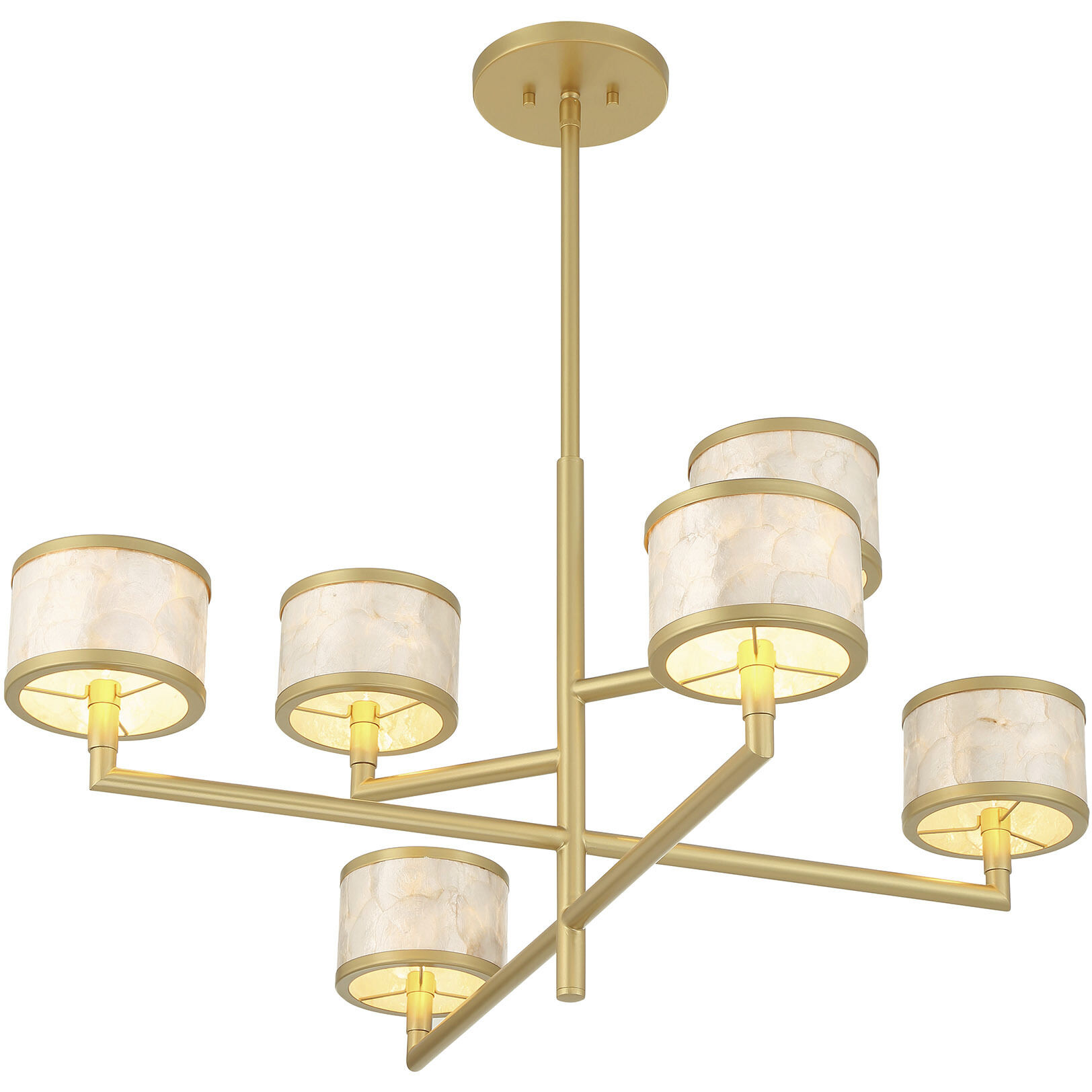 Mariquita 6 Light 34 inch Spun Gold Chandelier Ceiling Light
